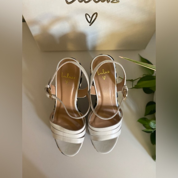 Lulu’s White Nappa Leather Espadrilles Wedges Size 8 NWT - Picture 3 of 11